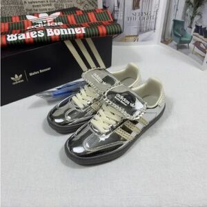 New Adidas Samba x Wales Bonner Silver Metallic Women Sneaker
